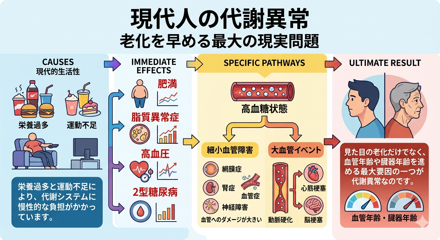 現代人の代謝異常ー老化を早める最大の現実問題