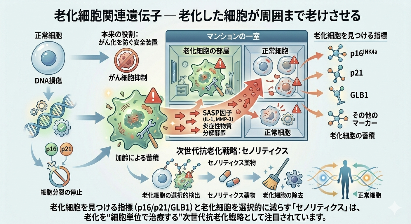 老化細胞関連遺伝子─ 老化した細胞が周囲まで老けさせる