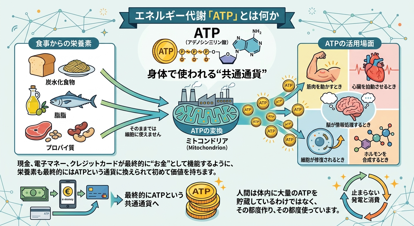 エネルギー代謝「ATP」とは何かー身体で使われる“共通通貨”