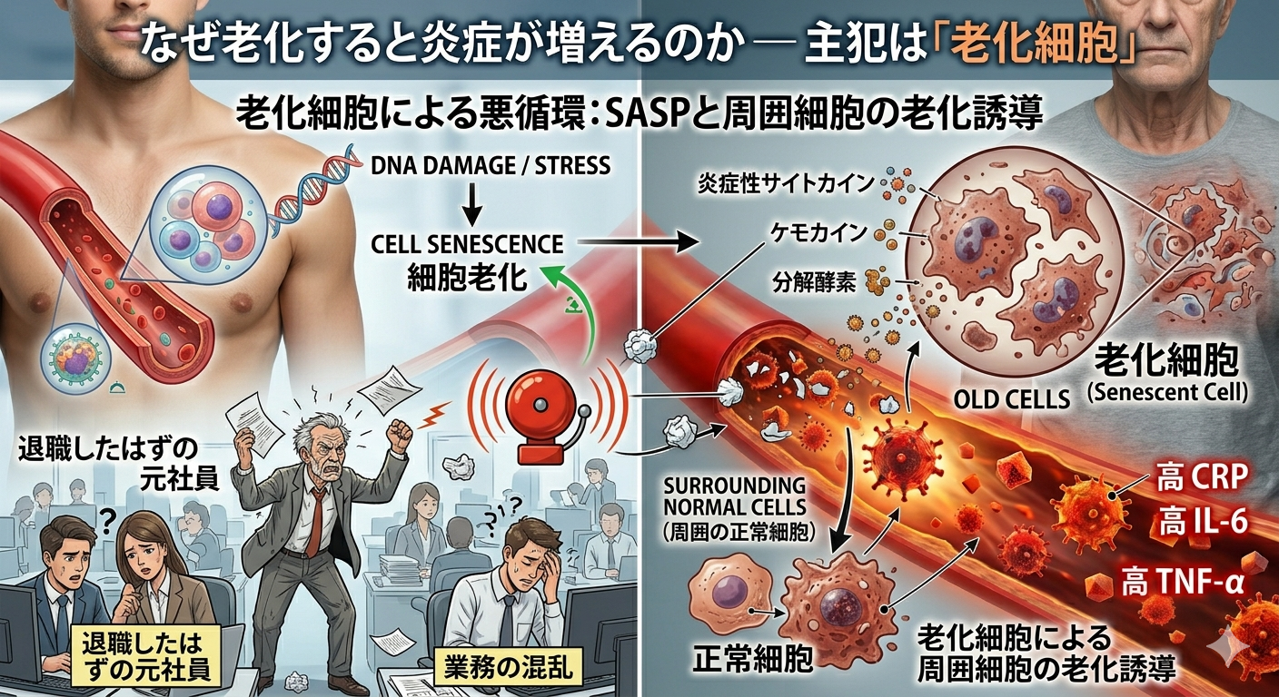 なぜ老化すると炎症が増えるのか─ 主犯は「老化細胞」