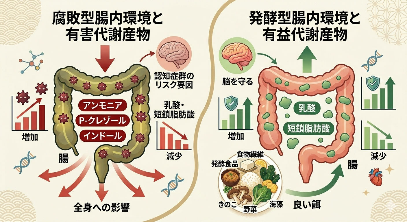 有害代謝産物と有益代謝産物