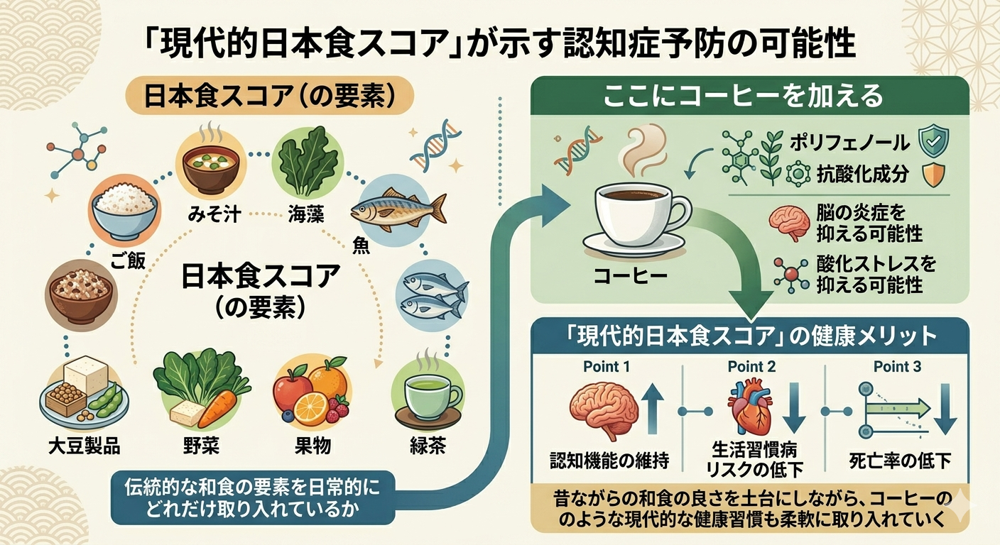「現代的日本食スコア」が示す認知症予防の可能性