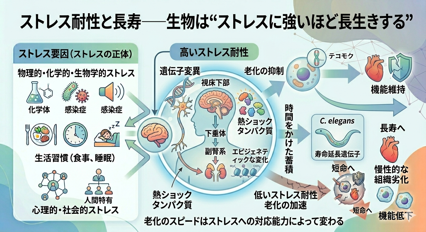 ストレス耐性と長寿──生物は“ストレスに強いほど長生きする”