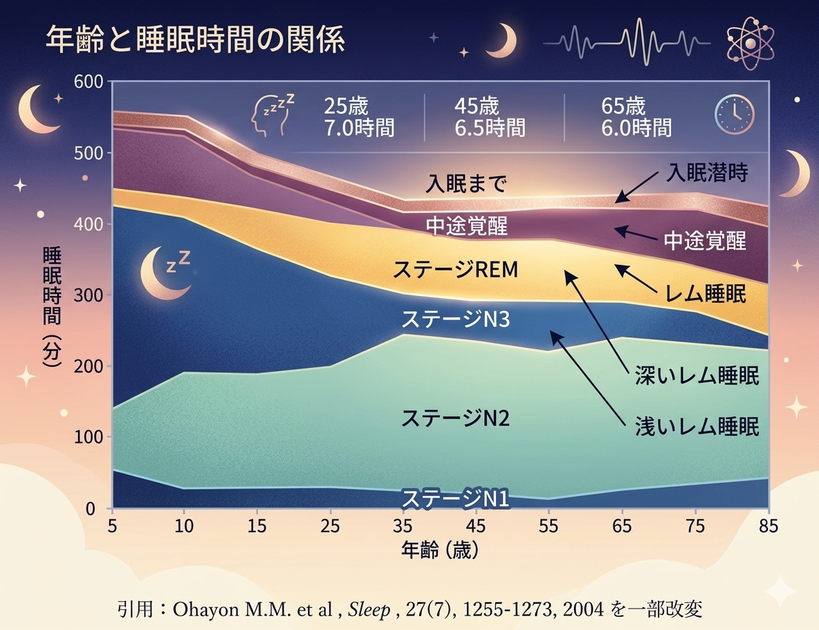 年齢と睡眠時間の関係