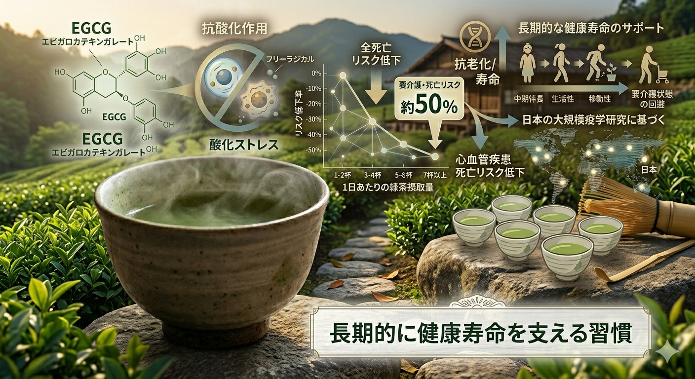 緑茶と健康寿命──疫学研究が示す「飲む人ほど長く健康である」という事実
