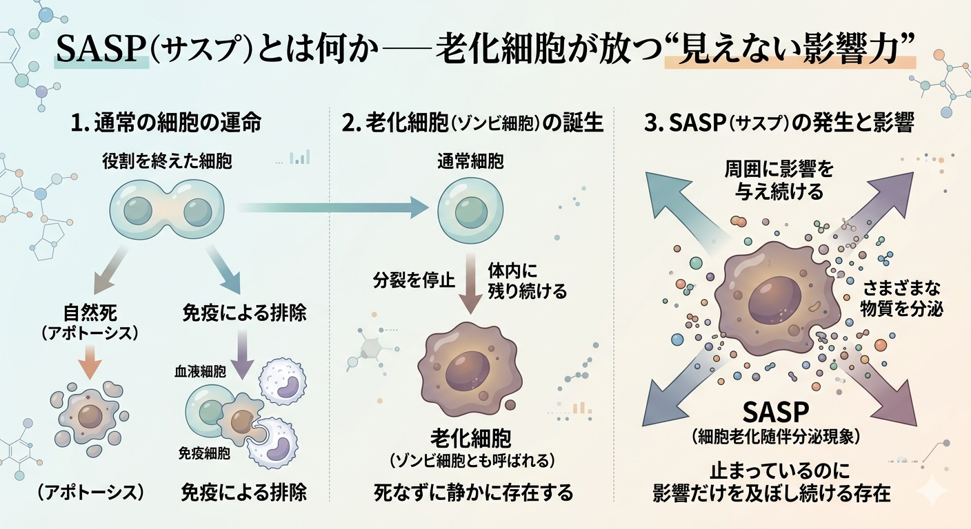 SASP（サスプ）とは何か──老化細胞が放つ“見えない影響力”
