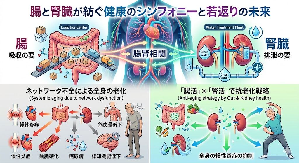 腸と腎臓が紡ぐ健康のシンフォニーと若返りの未来