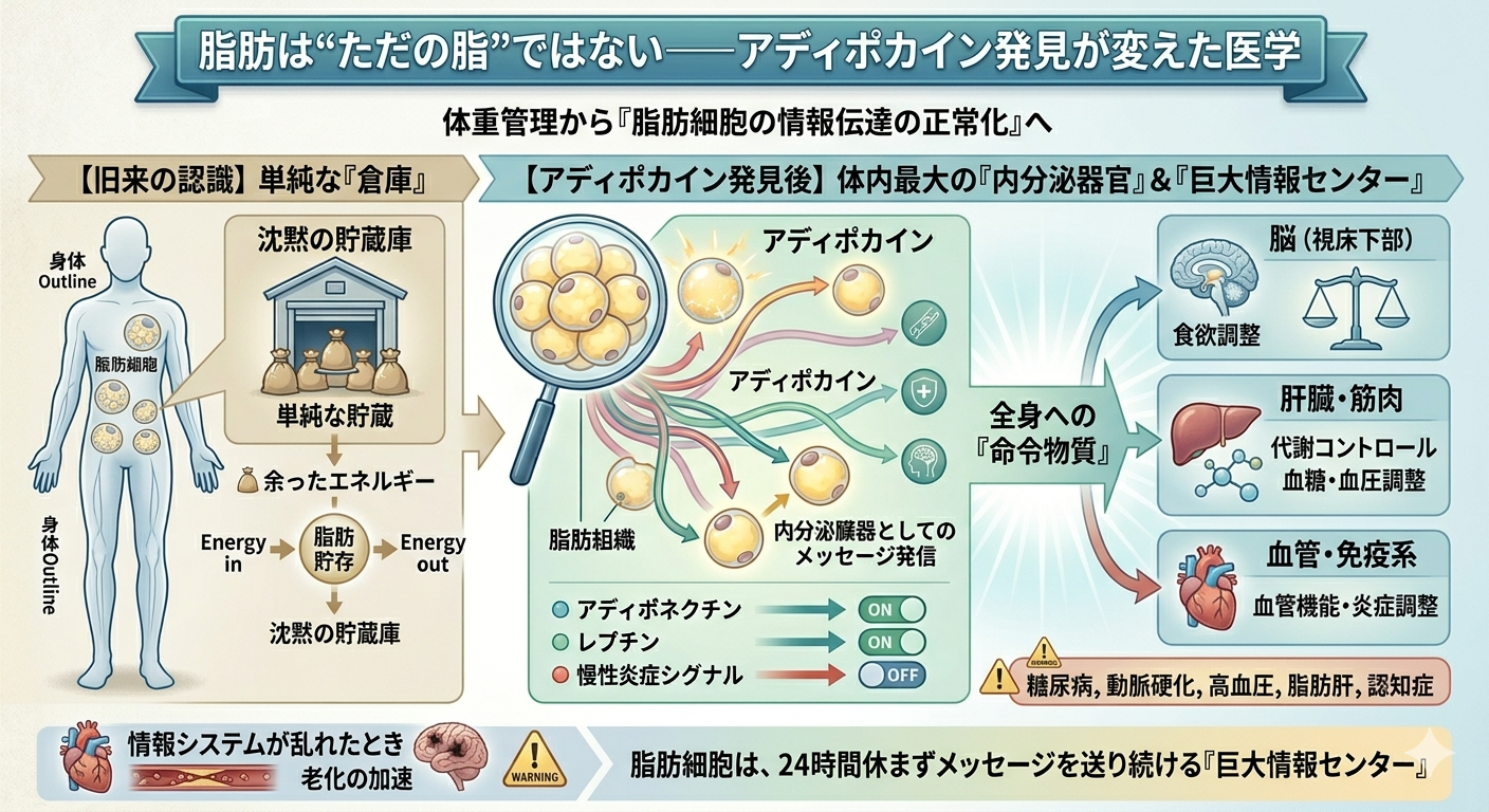 脂肪は“ただの脂”ではない──アディポカイン発見が変えた医学