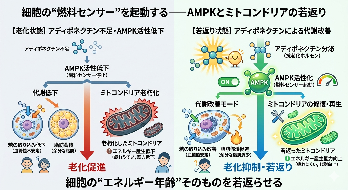 細胞の“燃料センサー”を起動する──AMPKとミトコンドリアの若返り