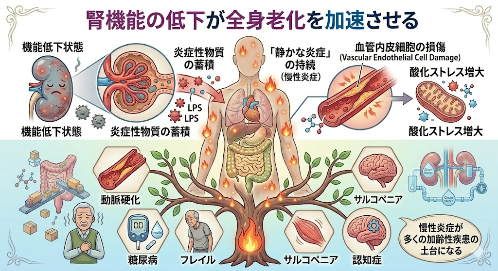 腎機能の低下が全身老化を加速させる