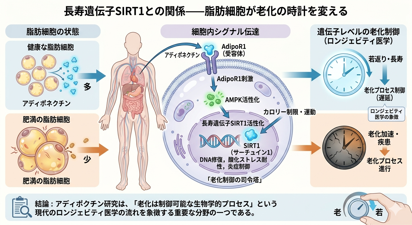 長寿遺伝子SIRT1との関係──脂肪細胞が老化の時計を変える