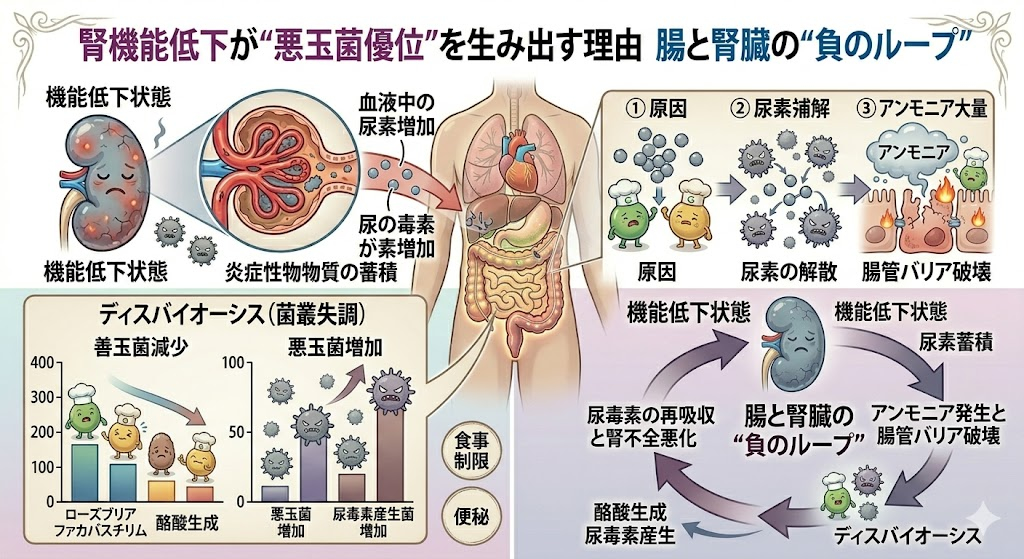 腎機能低下が“悪玉菌優位”を生み出す理由