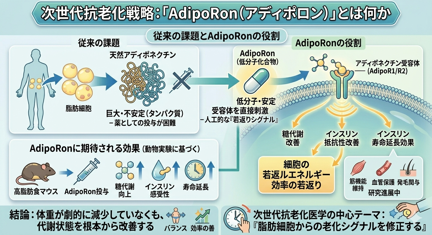 次世代抗老化戦略「AdipoRon（アディポロン」とは何か