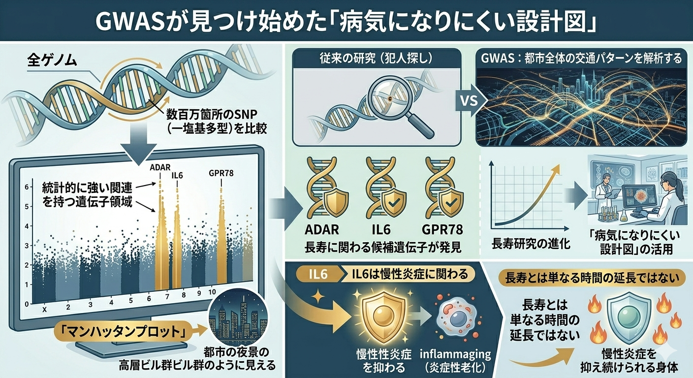 GWASが見つけ始めた「病気になりにくい設計図」