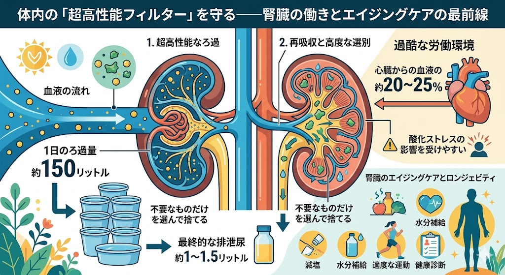 体内の「超高性能フィルター」を守る——腎臓のエイジングケアとロンジェビティの最前線