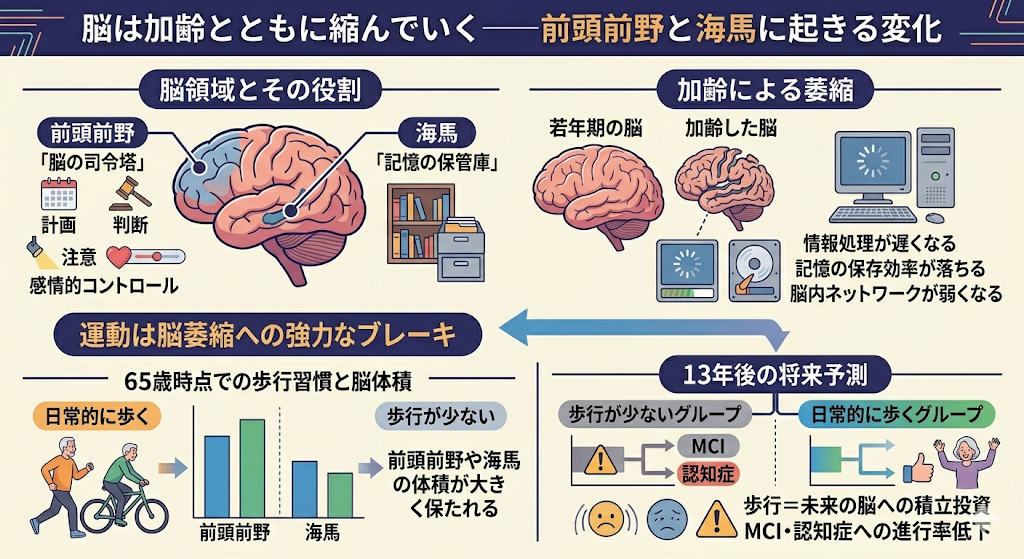 脳は加齢とともに縮んでいく──前頭前野と海馬に起きる変化