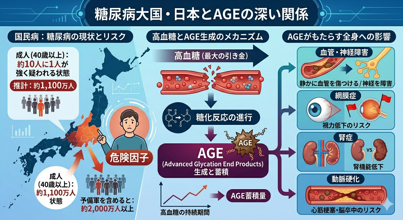 糖尿病大国・日本とAGEの深い関係