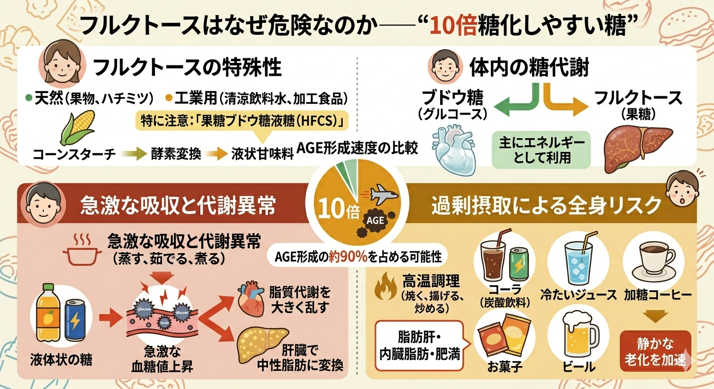 フルクトースはなぜ危険なのか──“10倍糖化しやすい糖”