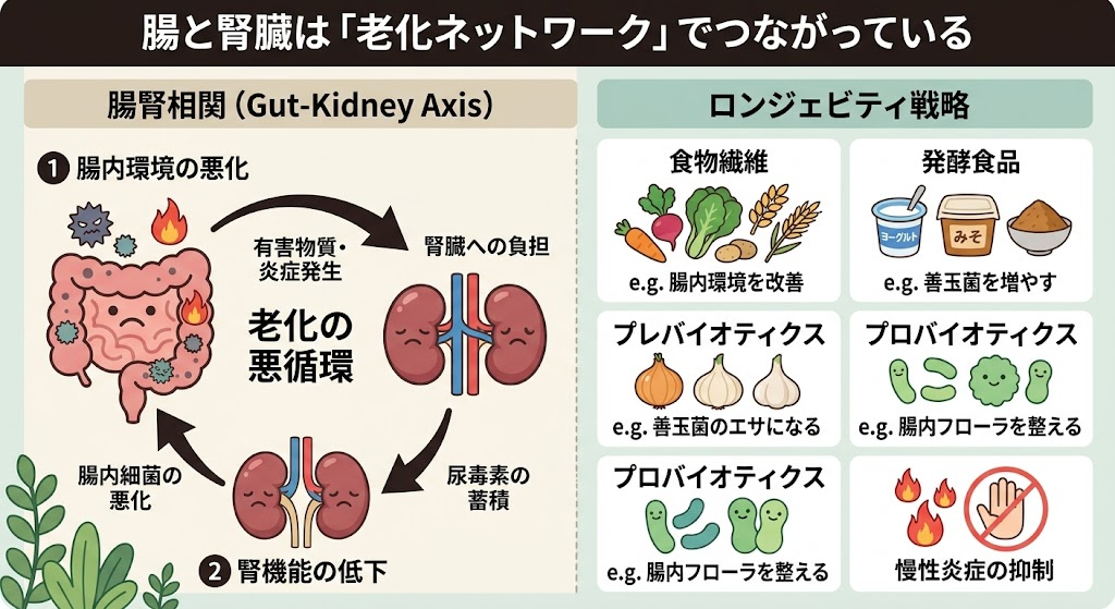 腸と腎臓は「老化ネットワーク」でつながっている
