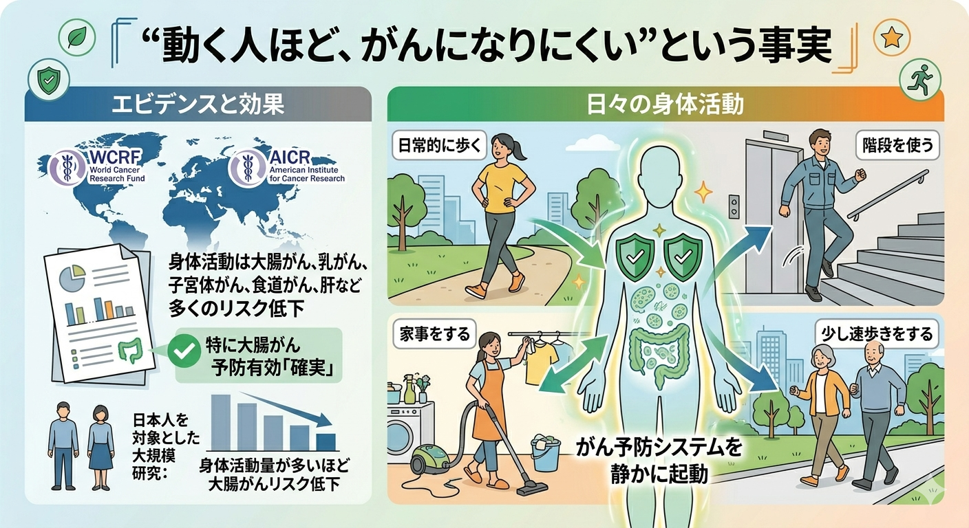 がん予防の鍵を握る「身体活動」──“動く人ほど、がんになりにくい”という事実