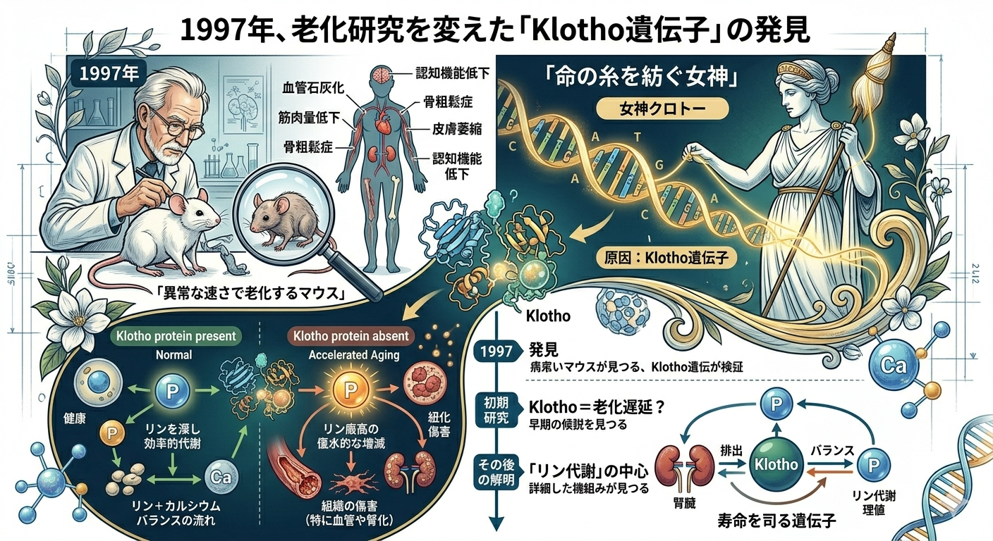 1997年、老化研究を変えた「Klotho遺伝子」の発見