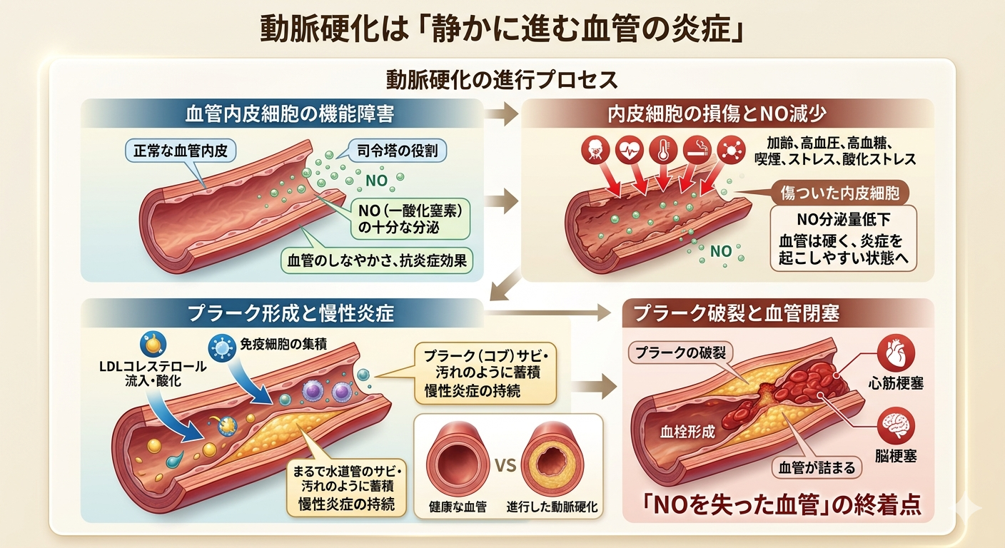 動脈硬化は「静かに進む血管の炎症」