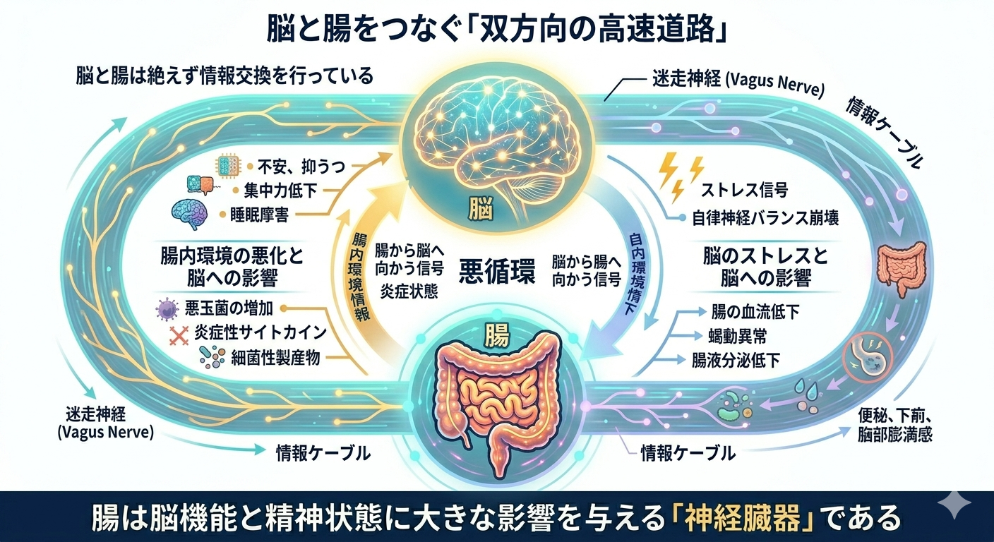 脳と腸をつなぐ「双方向の高速道路」