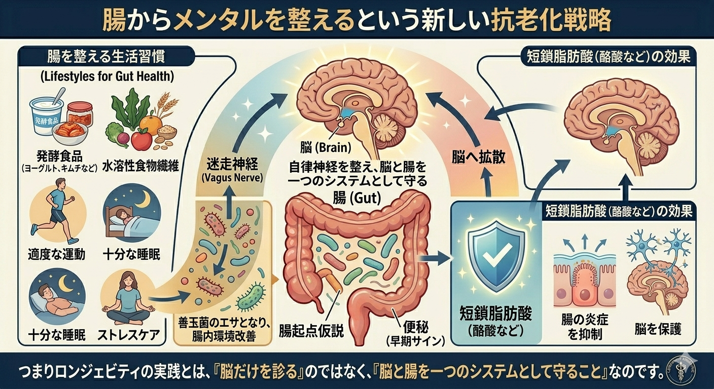 腸からメンタルを整えるという新しい抗老化戦略