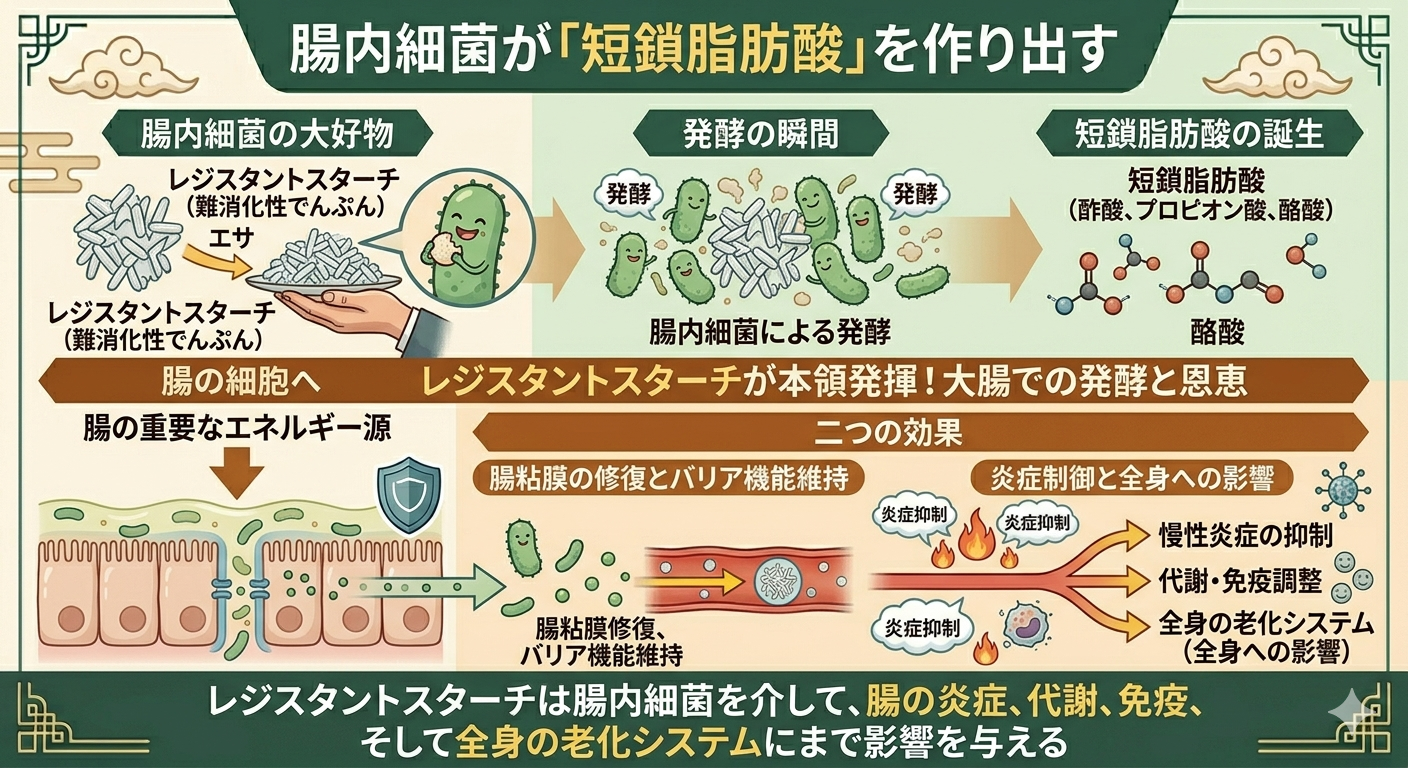 腸内細菌が「短鎖脂肪酸」を作り出す