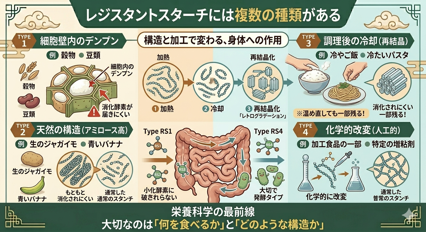 レジスタントスターチには複数の種類がある