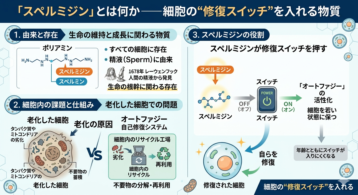 スペルミジンとは何か──細胞の“修復スイッチ”を入れる物質