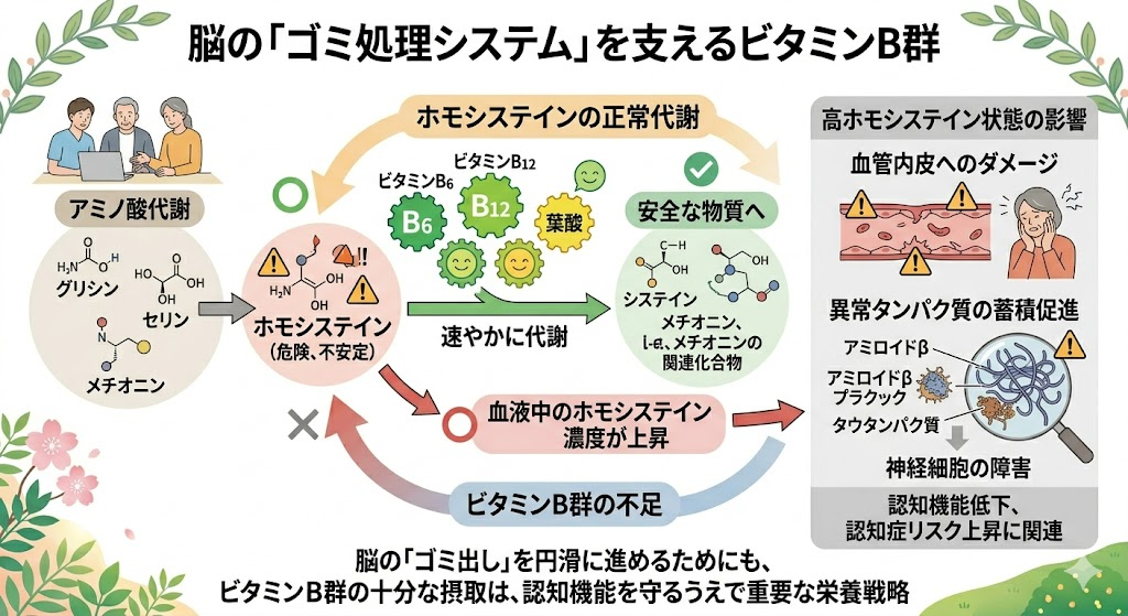 脳の「ゴミ処理システム」を支えるビタミンB群