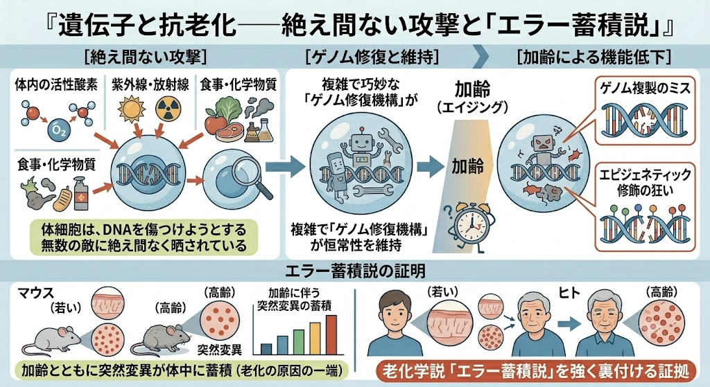 遺伝子と抗老化──絶え間ない攻撃と「エラー蓄積説」