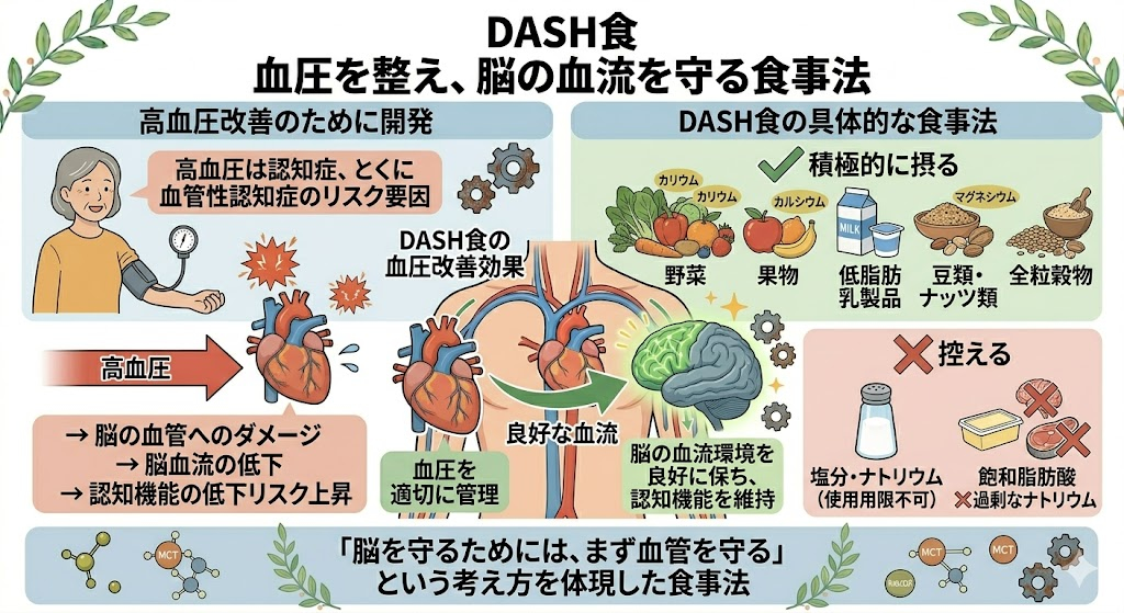DASH食　血圧を整え、脳の血流を守る食事法