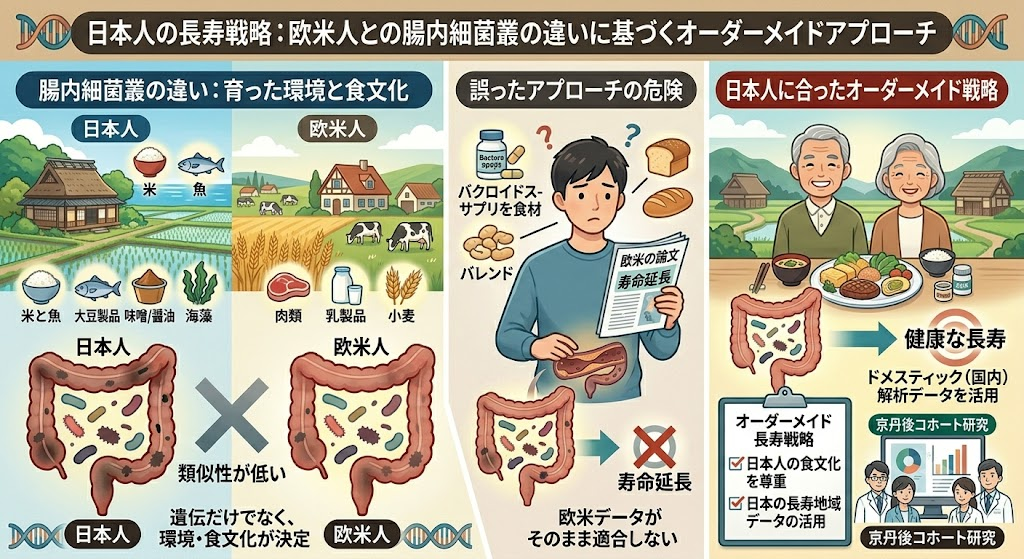 日本人の腸内細菌叢は欧米人とは類似性が低い