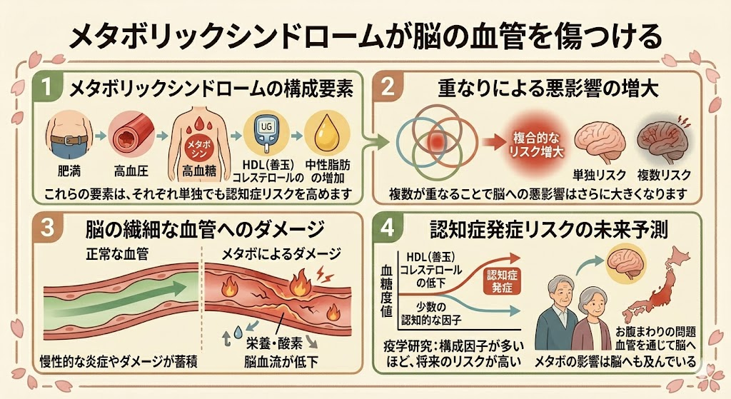 メタボリックシンドロームが脳の血管を傷つける