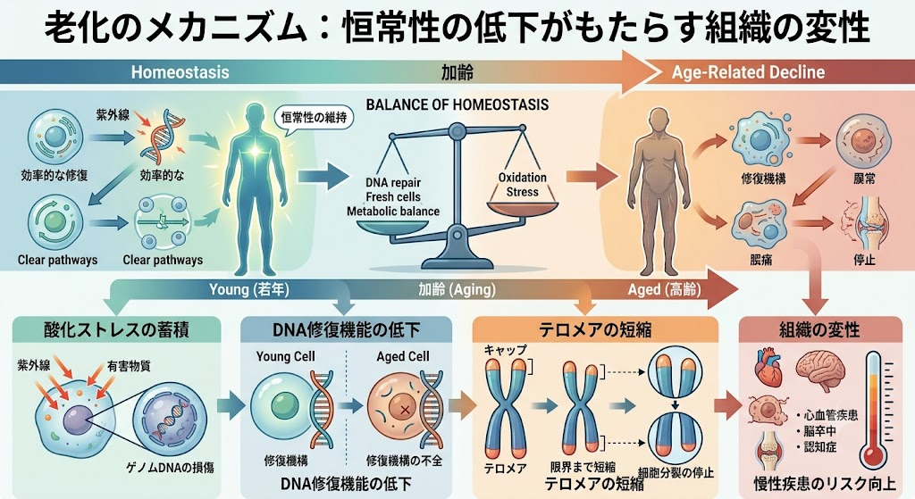 老化とは──恒常性の低下がもたらす組織の変性