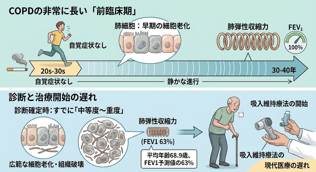 COPDの非常に長い「前臨床期」