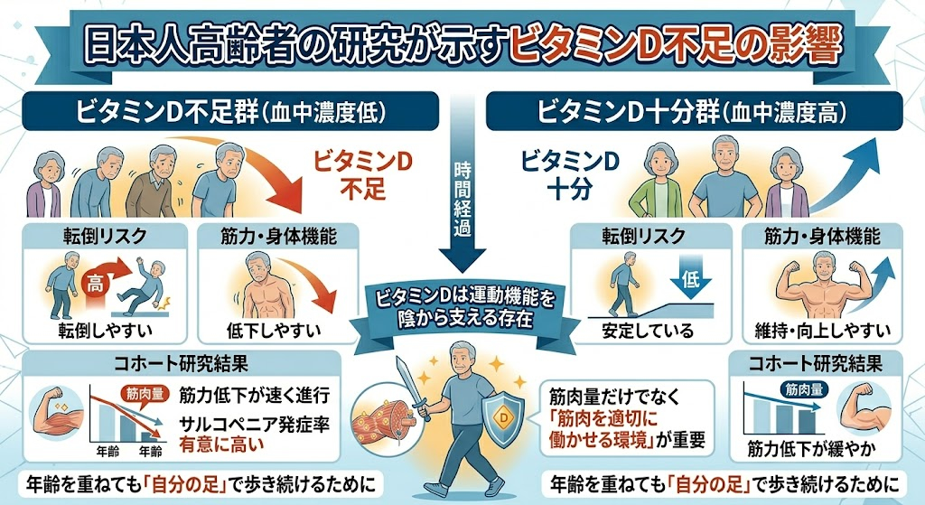 日本人高齢者の研究が示すビタミンD不足の影響