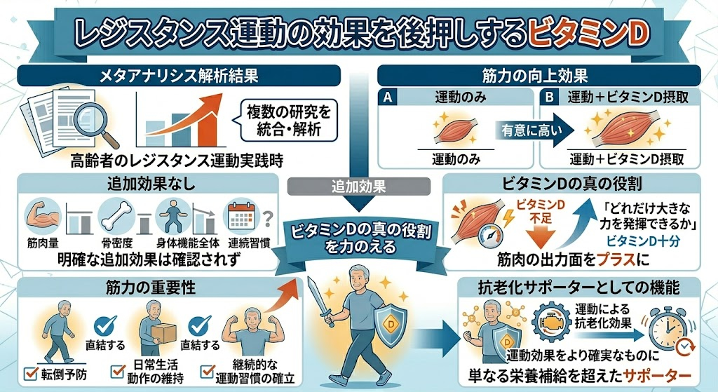 レジスタンス運動の効果を後押しするビタミンD