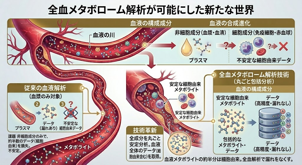 全血メタボローム解析が可能にした新たな世界