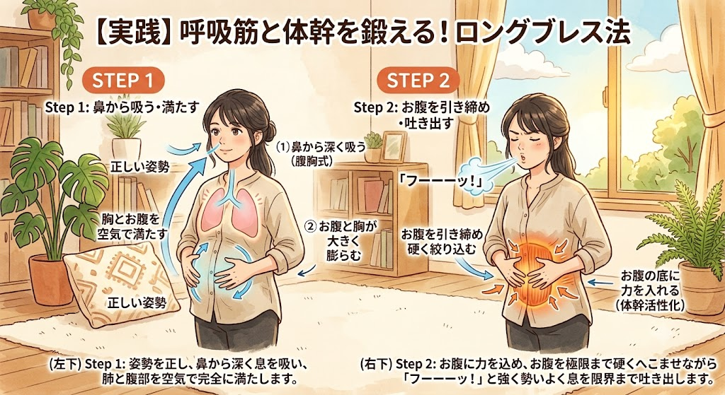 呼吸筋と体幹を同時に鍛える「ロングブレス法」