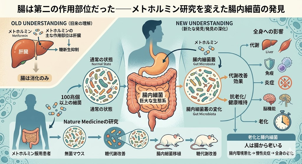 腸は第二の作用部位だった——メトホルミン研究を変えた腸内細菌の発見