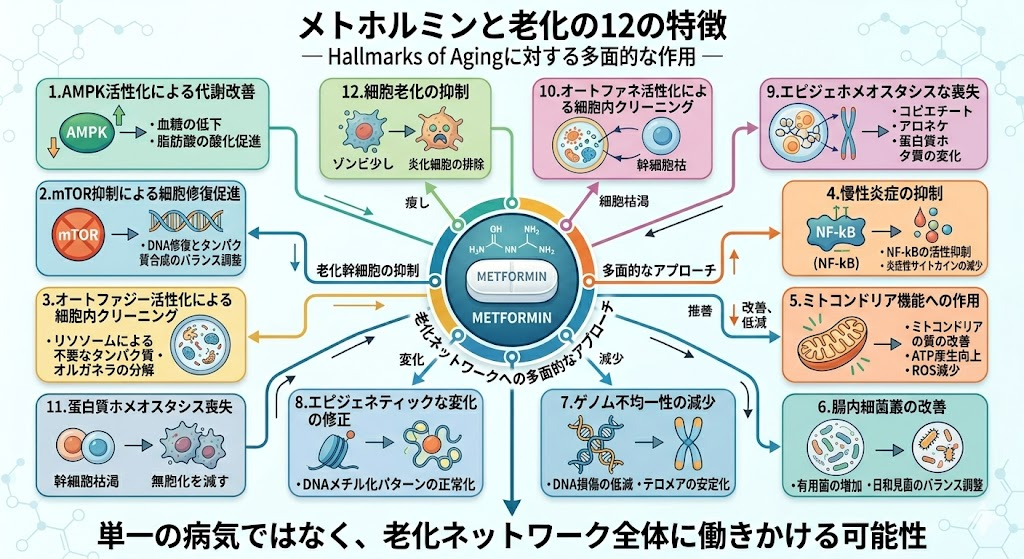 メトホルミンと老化の12の特徴——Hallmarks of Agingから見た現在地