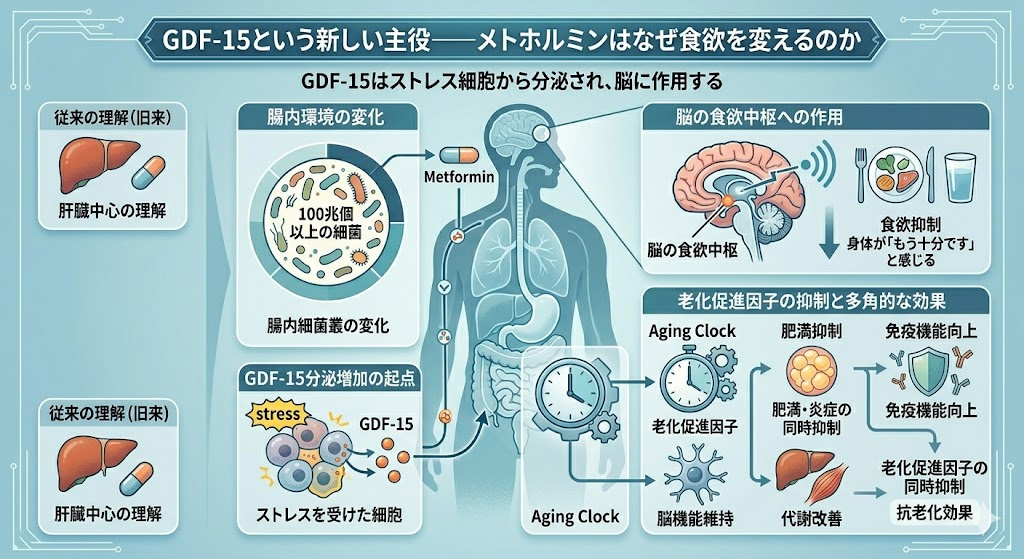 GDF-15という新しい主役——メトホルミンはなぜ食欲を変えるのか