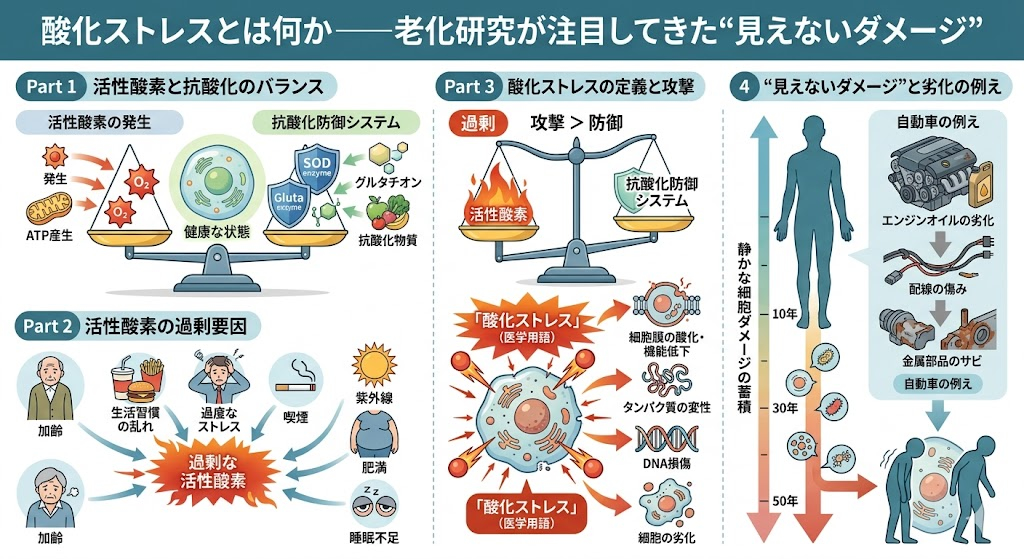 酸化ストレスとは何か——老化研究が注目してきた“見えないダメージ”