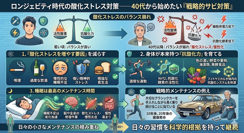 ロンジェビティ時代の酸化ストレス対策——40代から始めたい「戦略的サビ対策」
