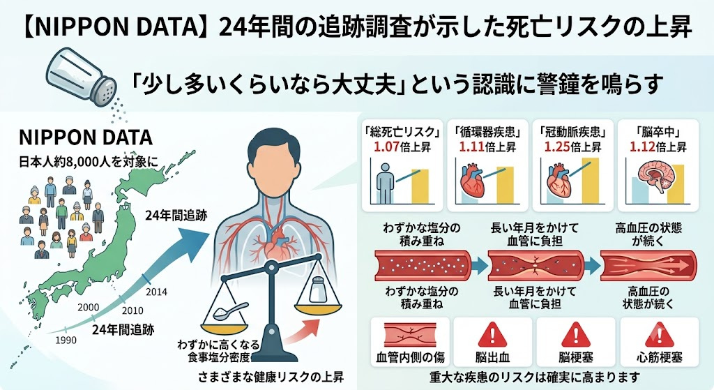 【NIPPON DATA】24年間の追跡調査が示した死亡リスクの上昇