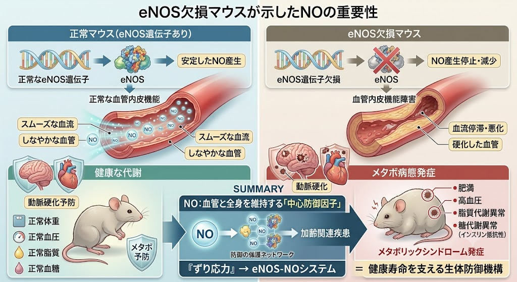 eNOS欠損マウスが示したNOの重要性