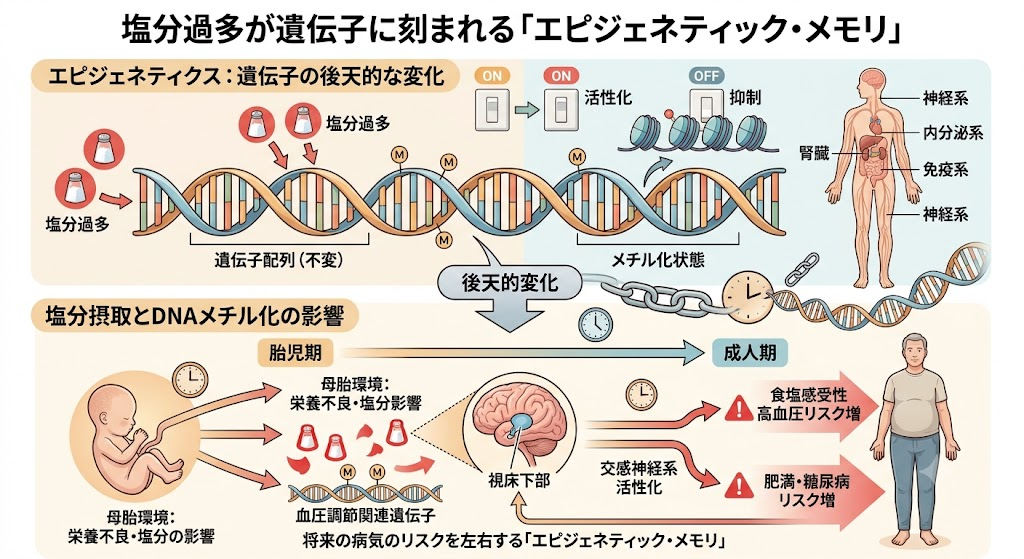 塩分過多が遺伝子に刻まれる「エピジェネティック・メモリ」